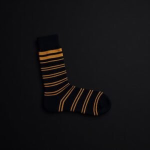 Striped Crew Socks - Black/Gold