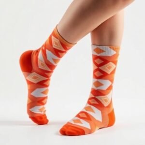 Geometric Orange Socks