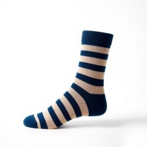Navy Striped Dress Socks